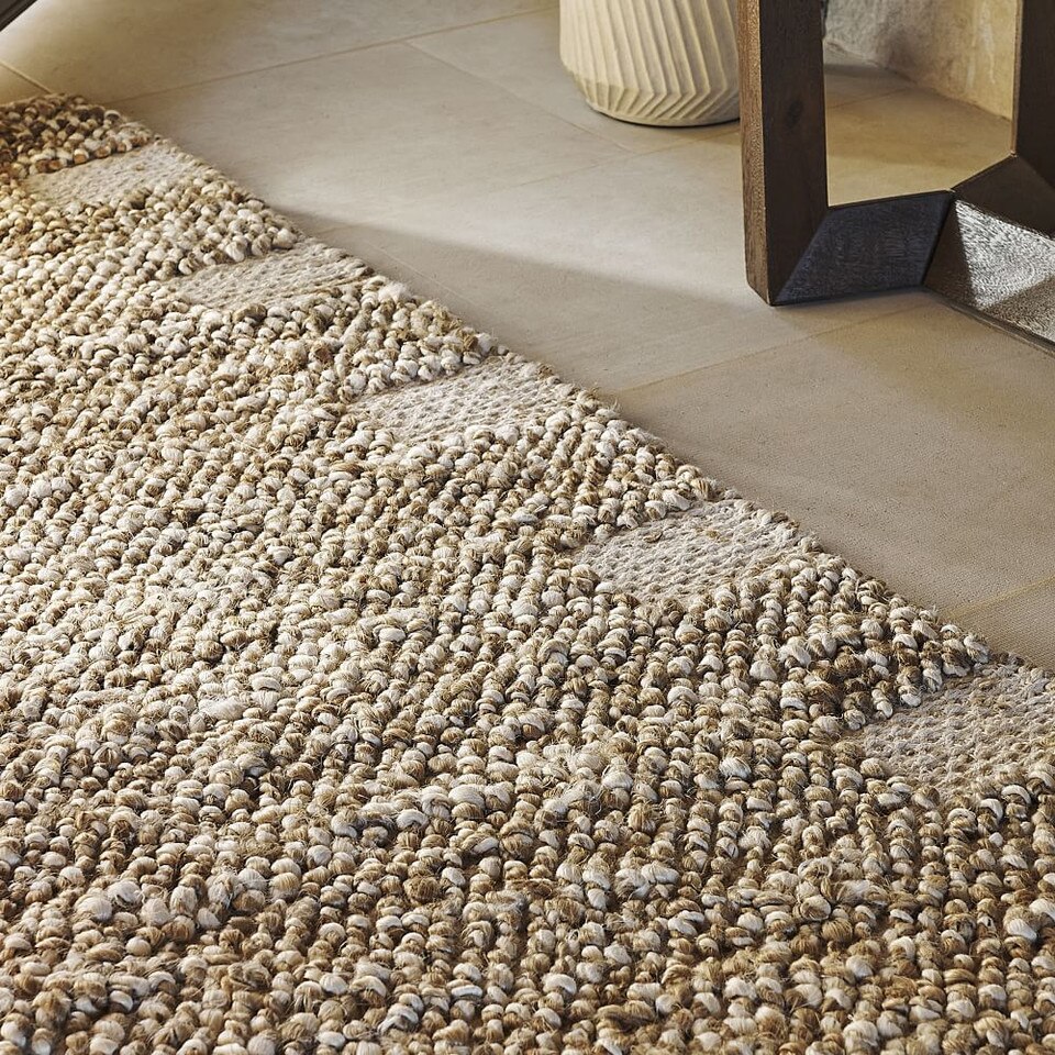 Side Stripe Jute Rug West Elm UK